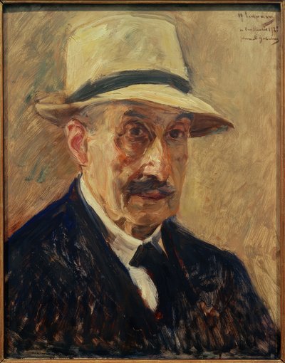 Self-Portrait with Straw Hat by Max Liebermann